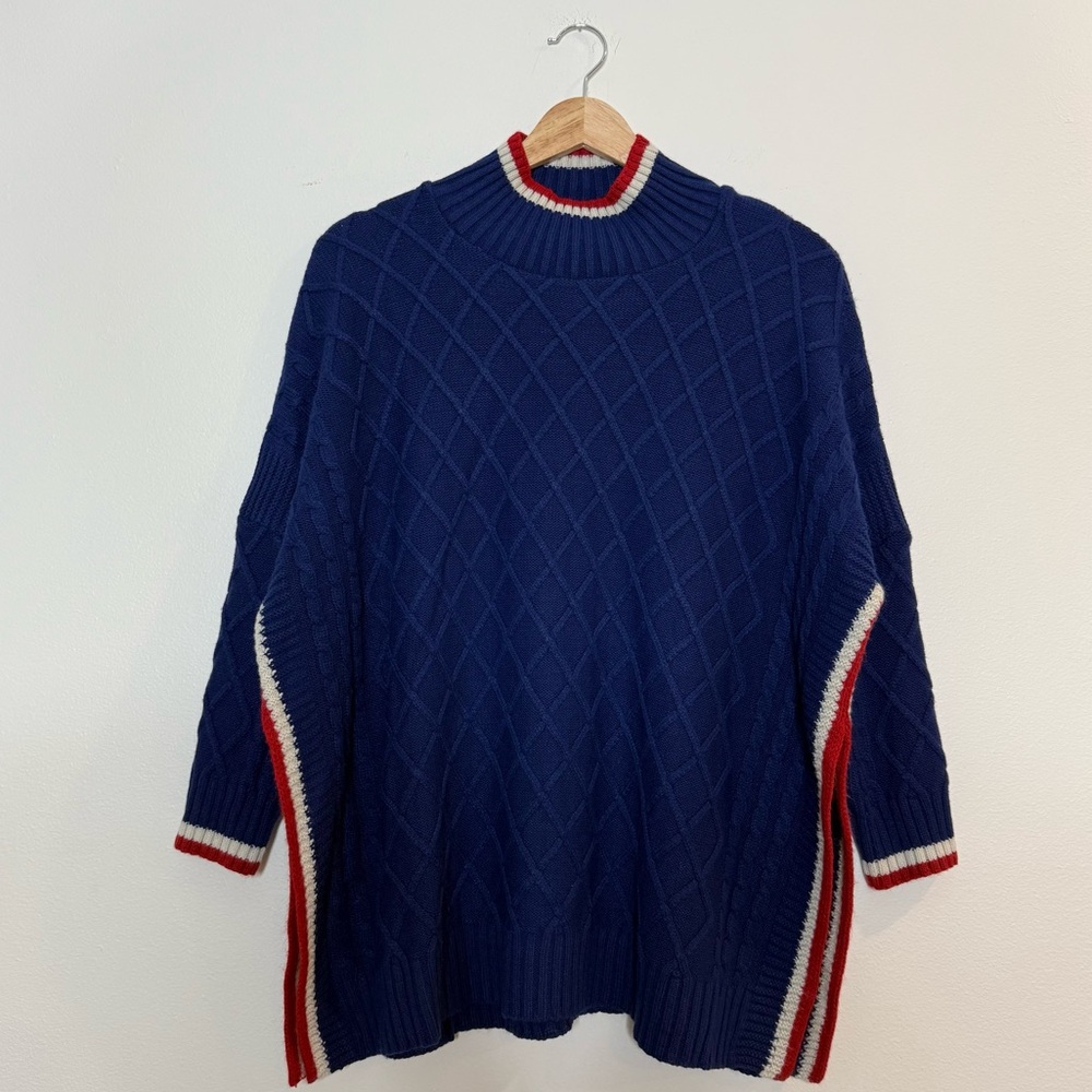 Mersea The Sailor Sweater with Tipping Navy and Red Nautical Stripe Coastal - Picture 2 of 8